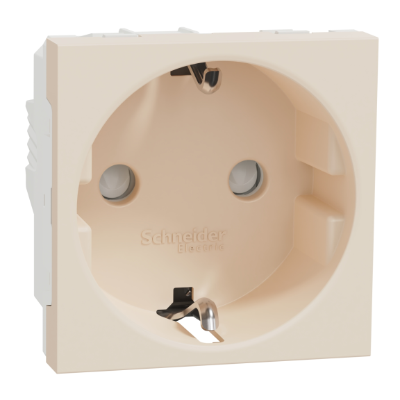 Schneider Electric NU303744, Unica, Krem, Topraklı Priz, Çocuk Korumalı, Vida Bağlantılı, 2 Modül