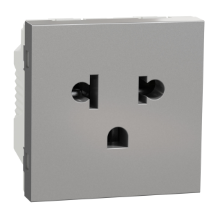 Schneider Electric NU304130, Unica, Alüminyum, Euroamerican Priz, 2 Modül