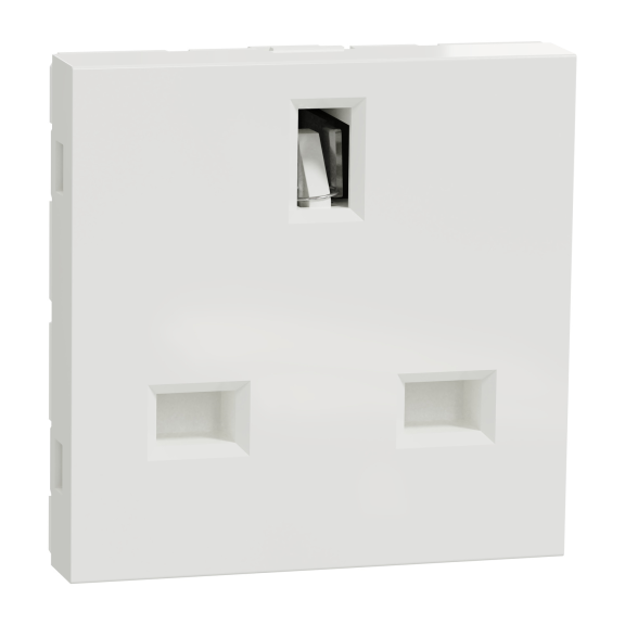 Schneider Electric NU304518, Unica, Beyaz, İngiliz Tipi Topraklı Priz, 2 Modül