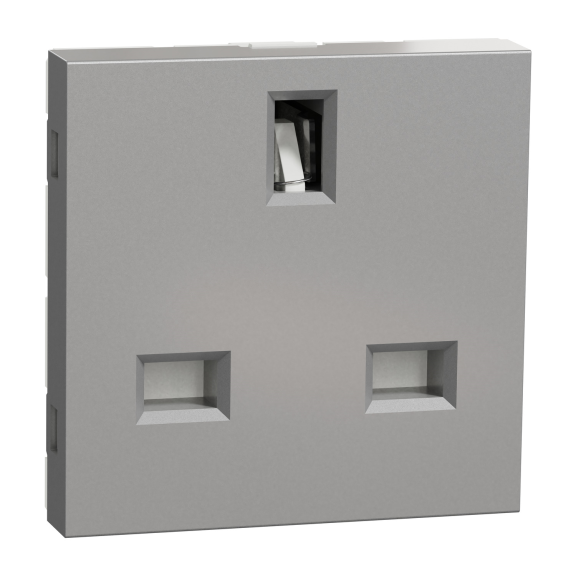 Schneider Electric NU304530, Unica, Alüminyum, İngiliz Tipi Topraklı Priz, 2 Modül