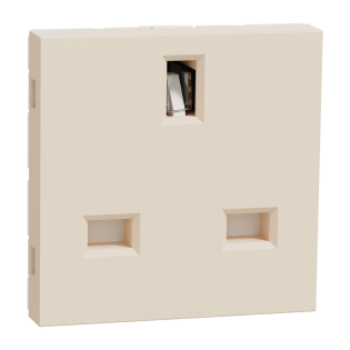 Schneider Electric NU304544, Unica, Krem, İngiliz Tipi Topraklı Priz, 2 Modül