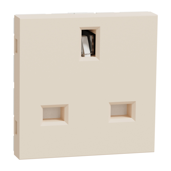 Schneider Electric NU304544, Unica, Krem, İngiliz Tipi Topraklı Priz, 2 Modül