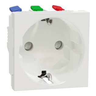 Schneider Electric NU305718, Unica, Beyaz, Topraklı Priz, Çocuk Korumalı, Hızlı Bağlantılı, 2 Modül