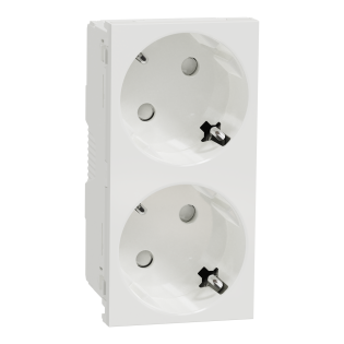 Schneider Electric NU306618, Unica, Beyaz, Topraklı Priz, Çocuk Korumalı, İkili, 4 Modül