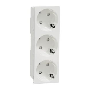 Schneider Electric NU307618, Unica, Beyaz, Topraklı Priz, Çocuk Korumalı, Üçlü, 6 Modül