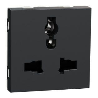 Schneider Electric NU308454, Unica, Antrasit, Topraklı Universal Priz, Çocuk Korumalı, 2 Modül