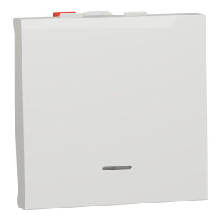 Schneider Electric NU320618N, Unica, Beyaz, Liht Butonu, Işıklı, 2 Modül