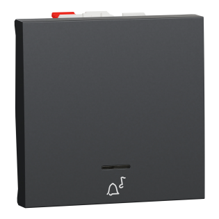 Schneider Electric NU320654CN, Unica, Antrasit, Liht Butonu, Işıklı, Zil İşaretli, 2 Modül