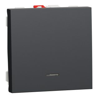Schneider Electric NU320654N, Unica, Antrasit, Liht Butonu, Işıklı, 2 Modül