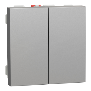 Schneider Electric NU321130, Unica, Alüminyum, Komütatör Anahtar, 2 Modül