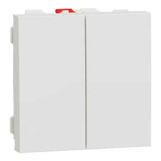Schneider Electric NU321318, Unica, Beyaz, İkili Vavien Anahtar, 2 Modül