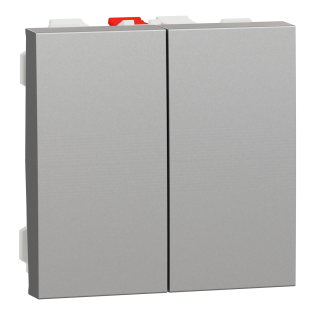 Schneider Electric NU321330, Unica, Alüminyum, İkili Vavien Anahtar, 2 Modül