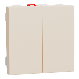 Schneider Electric NU321344, Unica, Krem, İkili Vavien Anahtar, 2 Modül
