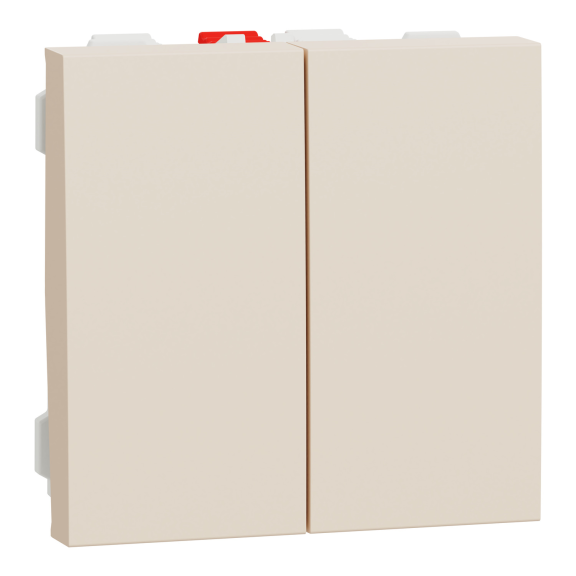 Schneider Electric NU321344, Unica, Krem, İkili Vavien Anahtar, 2 Modül