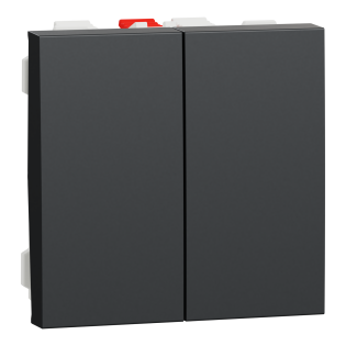 Schneider Electric NU321354, Unica, Antrasit, İkili Vavien Anahtar, 2 Modül