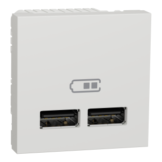 Schneider Electric NU341818, Unica, Beyaz, USB Priz, 2.1 Amper, 10.5W, Type A+A, İkili, 2 Modül