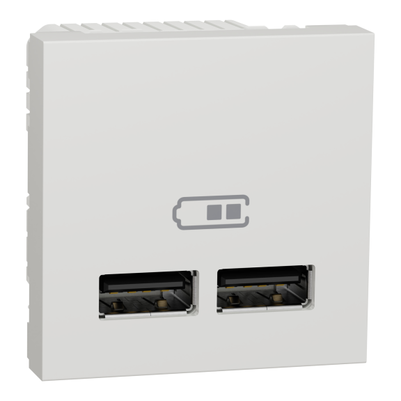 Schneider Electric NU341818, Unica, Beyaz, USB Priz, 2.1 Amper, 10.5W, Type A+A, İkili, 2 Modül