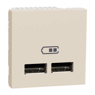 Schneider Electric NU341844, Unica, Krem, USB Priz, 2.1 Amper, 10.5W, Type A+A, İkili, 2 Modül