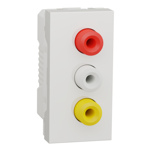 Schneider Electric NU343118, Unica, Beyaz, 3 RCA Konnektörlü Priz, 1 Modül
