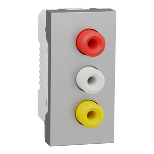 Schneider Electric NU343130, Unica, Alüminyum, 3 RCA Konnektörlü Priz, 1 Modül