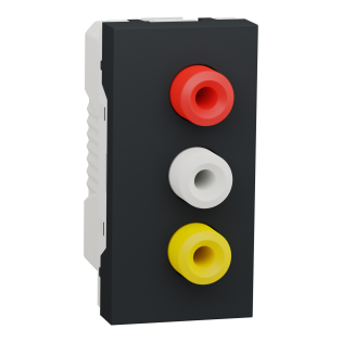 Schneider Electric NU343154, Unica, Antrasit, 3 RCA Konnektörlü Priz, 1 Modül