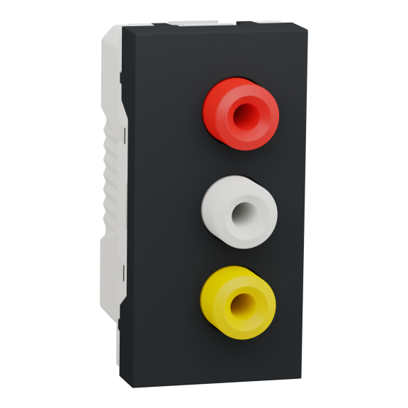 Schneider Electric NU343154, Unica, Antrasit, 3 RCA Konnektörlü Priz, 1 Modül