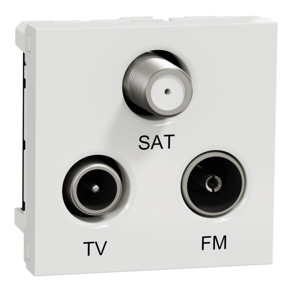 Schneider Electric NU345018, Unica, Beyaz, TV, FM ve SAT Prizi, 2 Modül