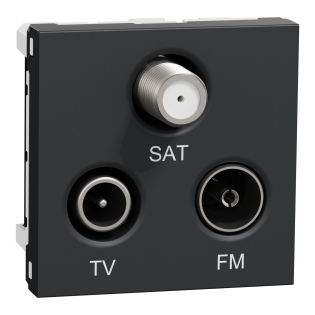 Schneider Electric NU345054, Unica, Antrasit, R-TV, FM ve SAT Prizi, 2 Modül