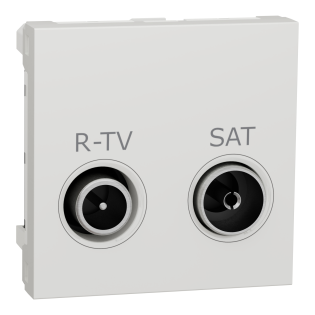 Schneider Electric NU345518, Unica, Beyaz, R-TV ve SAT Prizi, Sonlu, 2 Modül