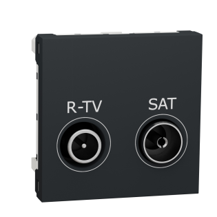 Schneider Electric NU345554, Unica, Antrasit, R-TV ve SAT Prizi, Sonlu, 2 Modül
