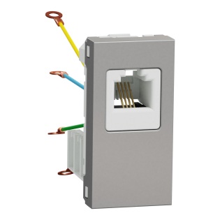 Schneider Electric NU349130, Unica, Alüminyum, Telefon Nümeris Prizi, RJ11, 4 Kontaklı, 1 Modül
