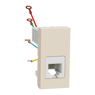 Schneider Electric NU349144, Unica, Krem, Telefon Nümeris Prizi, RJ11, 4 Kontaklı, 1 Modül