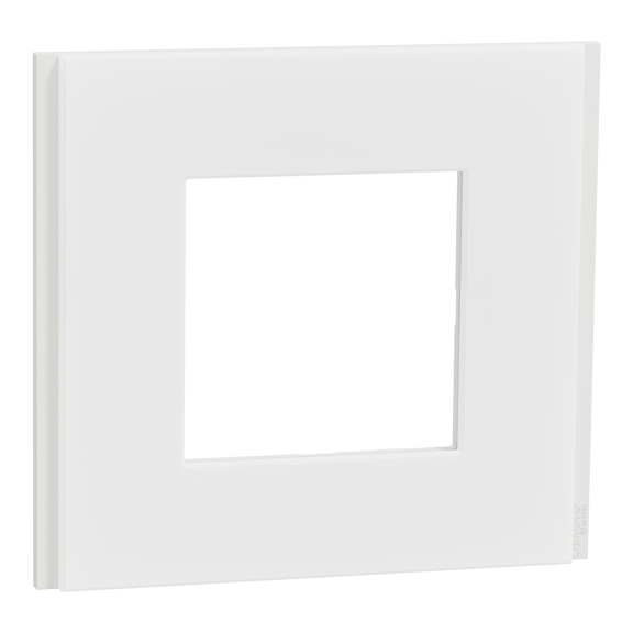 Schneider Electric NU600279, Unica Deco Materials, Şeffaf Beyaz Yüzeyli, Tekli Çerçeve