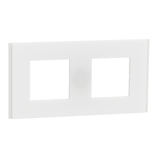 Schneider Electric NU600479, Unica Deco Materials, Şeffaf Beyaz Yüzeyli, İkili Çerçeve