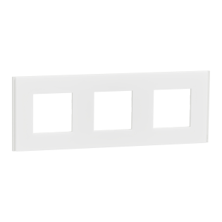 Schneider Electric NU600679, Unica Deco Materials, Şeffaf Beyaz Yüzeyli, Üçlü Çerçeve