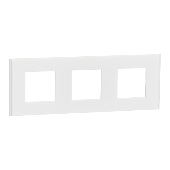 Schneider Electric NU600679, Unica Deco Materials, Şeffaf Beyaz Yüzeyli, Üçlü Çerçeve