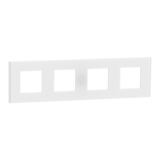 Schneider Electric NU600879, Unica Deco Materials, Şeffaf Beyaz Yüzeyli, Dörtlü Çerçeve