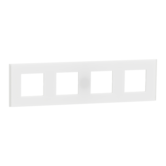 Schneider Electric NU600879, Unica Deco Materials, Şeffaf Beyaz Yüzeyli, Dörtlü Çerçeve