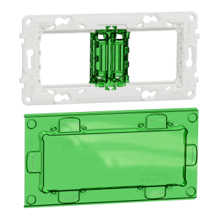 Schneider Electric NU7004PC, Unica, Plastik Montaj Plakası, 4 Modül, Boya Koruyuculu