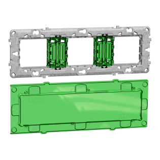 Schneider Electric NU7006C, Unica, Zamak Montaj Plakası, 6-8 Modül, Boya Koruyuculu