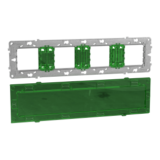 Schneider Electric NU7008C, Unica, Zamak Montaj Plakası, 10 Modül, Boya Koruyuculu