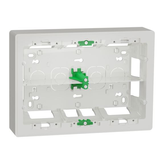 Schneider Electric NU821820, Unica System Plus, Beyaz, 2x8 Modül Sıva Üstü Yatay Montaj Kasası