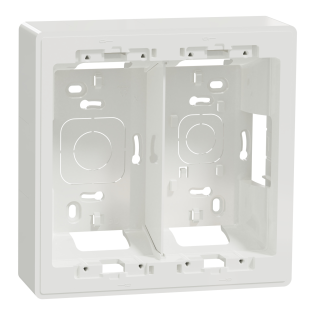 Schneider Electric NU822418, Unica System Plus, Beyaz, 2x4 Modül Sıva Üstü Dikey Montaj Kasası