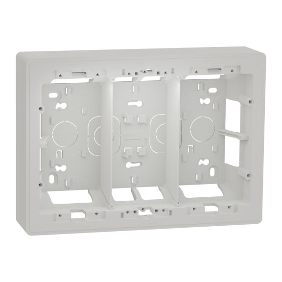 Schneider Electric NU823418, Unica System Plus, Beyaz, 3x4 Modül Sıva Üstü Dikey Montaj Kasası