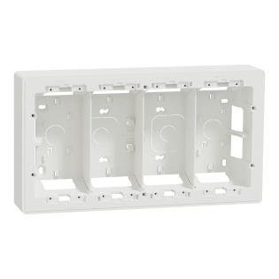 Schneider Electric NU824418, Unica System Plus, Beyaz, 4x4 Modül Sıva Üstü Dikey Montaj Kasası