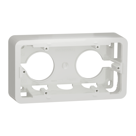 Schneider Electric NU840418, Unica Pro, Beyaz, İkili Sıva Üstü Kasa