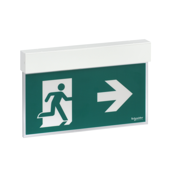 Schneider Electric OVA38251, Exiway Easysign, Acil Durum Çıkış Yönlendirme Armatürü, 3 Saat Sürekli, Dahili Sağ-Sol-Yukarı-Aşağı Piktogram