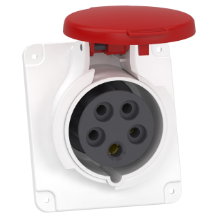 Schneider Electric PKY16F435, Pratika, 5x16 Amper, 3P+N+T, Eğik Makine Prizi, Hızlı Bağlantılı, IP44