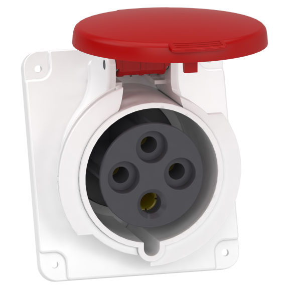 Schneider Electric PKY32F434, Pratika, 4x32 Amper, 3P+T, Eğik Makine Prizi, Hızlı Bağlantılı, IP44