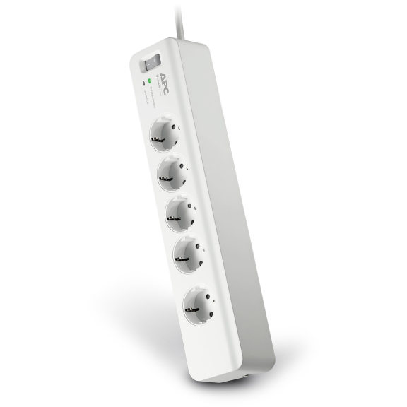 APC by Schneider Electric PM5-GR, Beşli Akım Korumalı Priz, 918 Joule, Beyaz